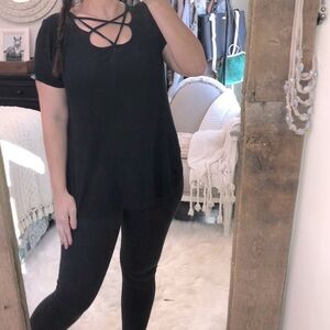 Rainbows & Cupcakes size XXL black caged top